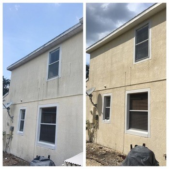 before and after home soft washing in east Orlando