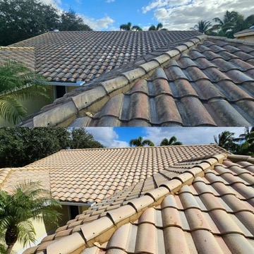 before and after tile roof in east Orlando